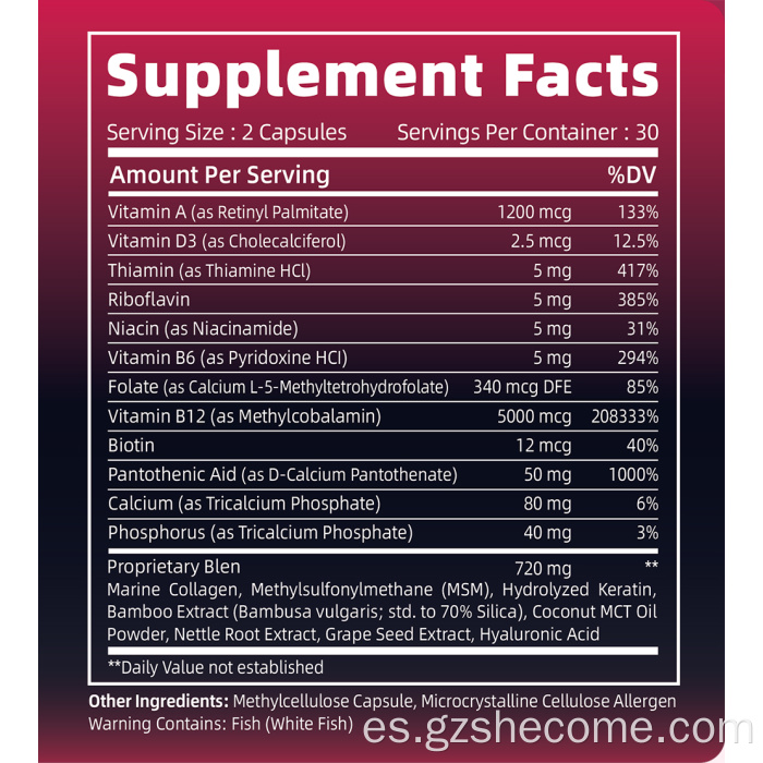 Shecome Vitamina B12 Cápsulas Apoyo para el enfoque del estado de ánimo